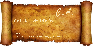 Czikk Adrián névjegykártya